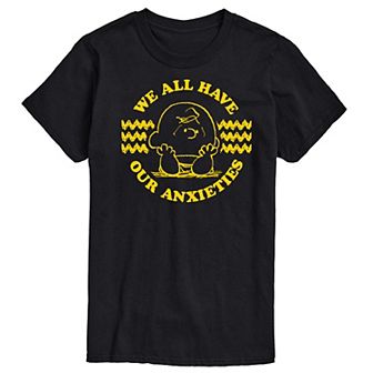 Men's Peanuts We All Have Our Anxieties Graphic Tee