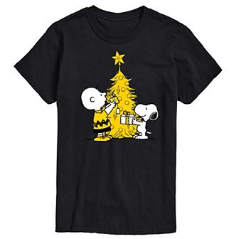 Men's Peanuts Xmas Charlie Snoopy Graphic Tee