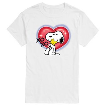 Men's Peanuts Snoopy Woodstock Airbrush Heart Graphic Tee