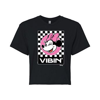 Disney's Vibin' Minnie Juniors' Cropped Graphic Tee