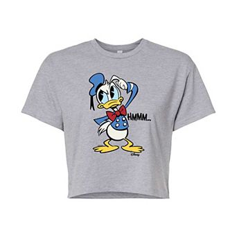 Disney's Donald Hmmm Juniors' Cropped Graphic Tee