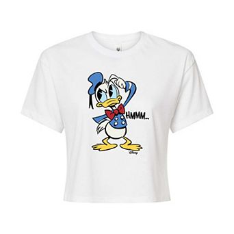 Disney's Donald Hmmm Juniors' Cropped Graphic Tee