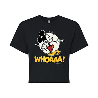 Disney's Mickey Whoaaa Juniors' Cropped Graphic Tee