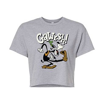 Disney's Goofy Gawrsh Juniors' Cropped Graphic Tee