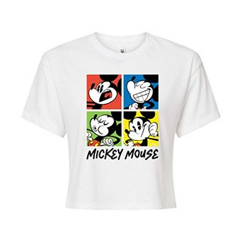 Disney's Mickey Colorblock Juniors' Cropped Graphic Tee