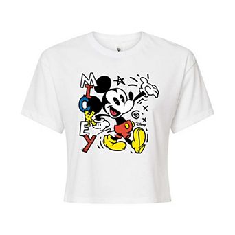 Disney's Mickey Mouse Pop Juniors' Cropped Graphic Tee