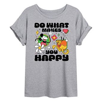 Disney's Do What Make You Happy Juniors' Cropped Graphic Tee