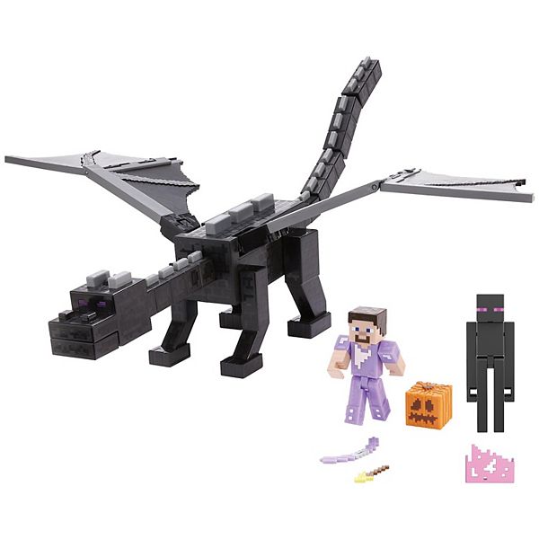 Mattel Minecraft Ender Dragon Action Figure 8-piece Set with Lights, Sounds & Mist - Multi