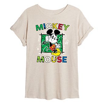 Disney's Mickey Mouse Juniors' Cartoon Pop Oversized Graphic Tee