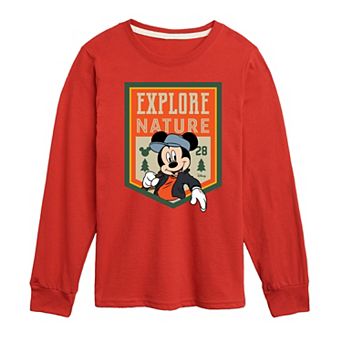 Disney's Mickey Mouse Boys 8-20 Explore Nature Long Sleeve Graphic Tee
