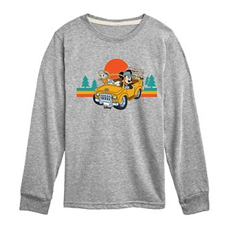 Disney's Mickey Mouse & Friends Boys 8-20 Lets Hit The Road Long Sleeve Graphic Tee