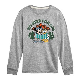 Disney's Mickey Mouse & Friends Boys 8-20 No Need For GPS Long Sleeve Graphic Tee