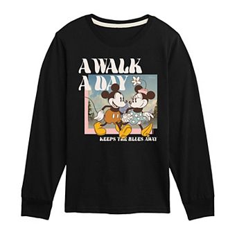 Disney's Mickey Mouse & Friends Boys 8-20 A Walk A Day Long Sleeve Graphic Tee