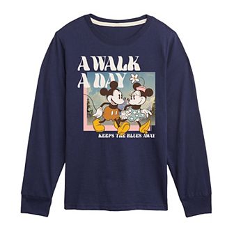 Disney's Mickey Mouse & Friends Boys 8-20 A Walk A Day Long Sleeve Graphic Tee