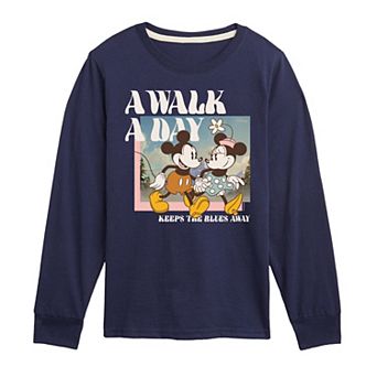 Disney's Mickey Mouse & Friends Boys 8-20 A Walk A Day Long Sleeve Graphic Tee