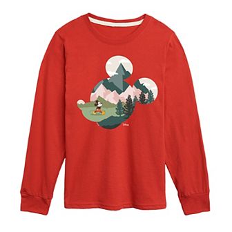 Disney's Mickey Mouse Boys 8-20 Nature Long Sleeve Graphic Tee