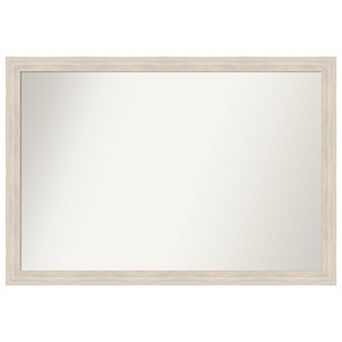 Hardwood Narrow Non-beveled Wood Bathroom Wall Mirror