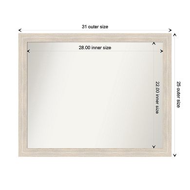 Hardwood Narrow Non-beveled Wood Bathroom Wall Mirror