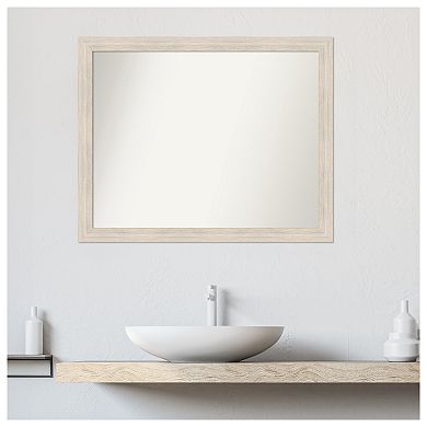 Hardwood Narrow Non-beveled Wood Bathroom Wall Mirror