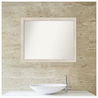 Hardwood Narrow Non-beveled Wood Bathroom Wall Mirror
