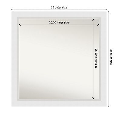 Blanco Non-beveled Wood Bathroom Wall Mirror