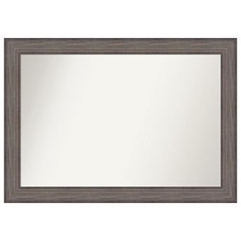 Country Barnwood Non-Beveled Wood Bathroom Wall Mirror