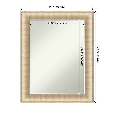 Elegant Brushed Honey Petite Bevel Bathroom Wall Mirror