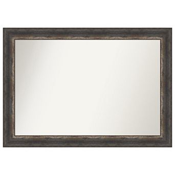 Bark Rustic Char Non-Beveled Bathroom Wall Mirror