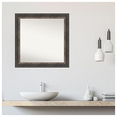Bark Rustic Char Non-Beveled Bathroom Wall Mirror