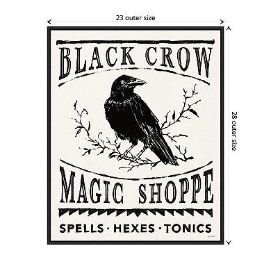 Black Crow Halloween Dark by Anne Tavoletti Framed Canvas Wall Art Print