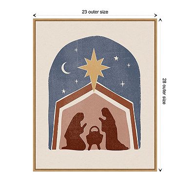 Boho Nativity I by Victoria Barnes Framed Canvas Wall Art Print