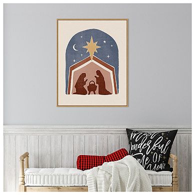 Boho Nativity I by Victoria Barnes Framed Canvas Wall Art Print