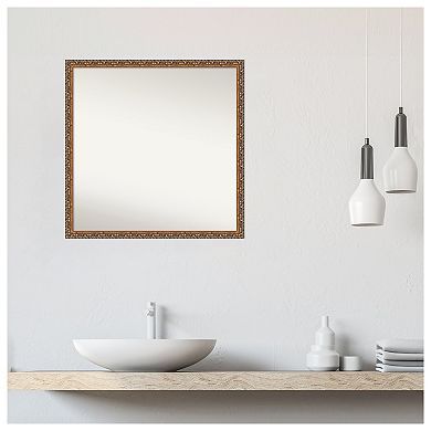 Antique Non-beveled Wood Bathroom Wall Mirror