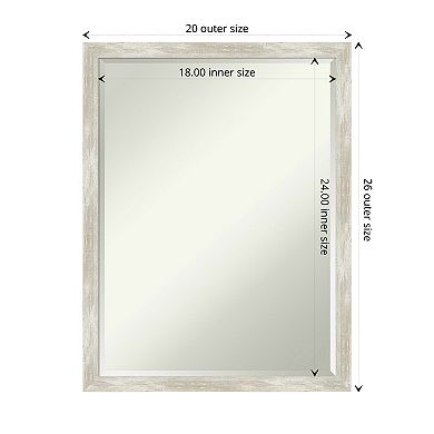 Crackled Metallic Narrow Petite Bevel Bathroom Wall Mirror