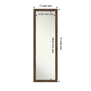 Amanti Art Regis Barnwood Narrow Wood On the Door - Full Length Mirror