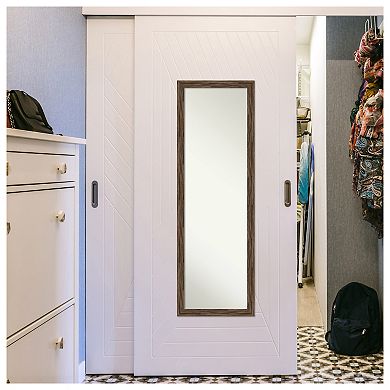 Amanti Art Regis Barnwood Narrow Wood On the Door - Full Length Mirror