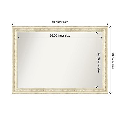Country Non-beveled Wood Bathroom Wall Mirror