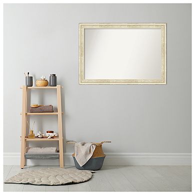 Country Non-beveled Wood Bathroom Wall Mirror