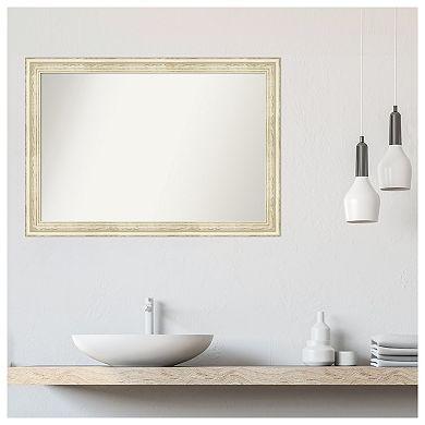 Country Non-beveled Wood Bathroom Wall Mirror