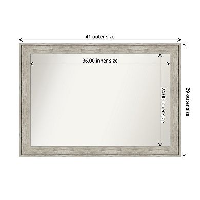 Crackled Metallic Non-Beveled Bathroom Wall Mirror