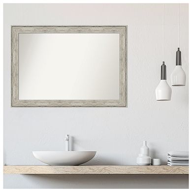 Crackled Metallic Non-Beveled Bathroom Wall Mirror