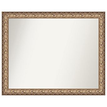 Florentine Non-beveled Wood Bathroom Wall Mirror