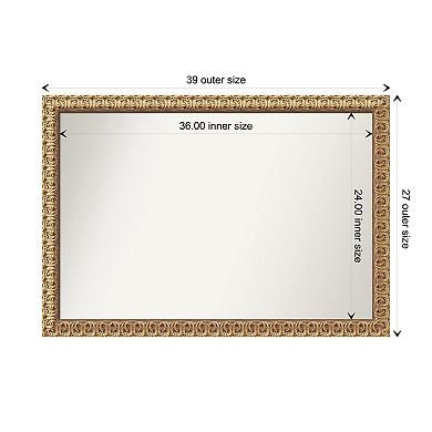 Florentine Non-beveled Wood Bathroom Wall Mirror