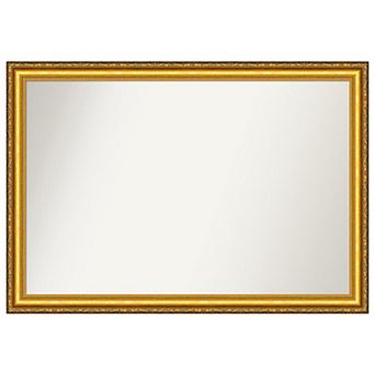 Colonial Embossed Non-beveled Wood Bathroom Wall Mirror