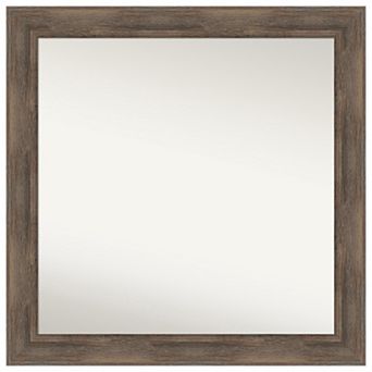 Hardwood Non-beveled Wood Bathroom Wall Mirror