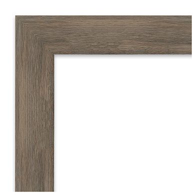 Hardwood Non-beveled Wood Bathroom Wall Mirror