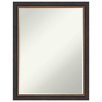 Ashton Black Petite Bevel Wood Bathroom Wall Mirror