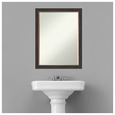 Ashton Black Petite Bevel Wood Bathroom Wall Mirror