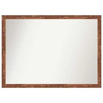 Fresco Non-beveled Wood Bathroom Wall Mirror