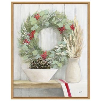 Natural Christmas I by Julia Purinton Framed Canvas Wall Art Print